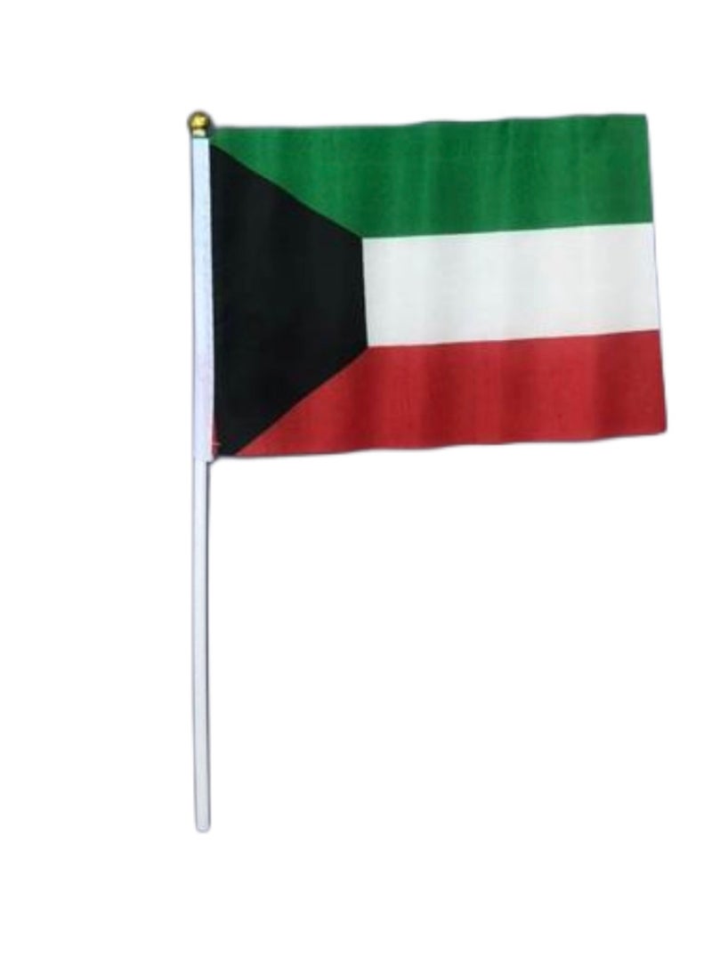 SEDRA | Kuwait National Flag Handheld – A5 Size with Plastic Stick 12 pieces - Image 1